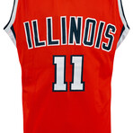 Dee Brown // IL Fighting Illini // Signed Orange Custom Basketball Jersey w/2005 Big 10 POY