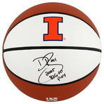 Dee Brown // IL Fighting Illini // Signed Logo Brand White Panel Basketball w/05 Big 10 POY