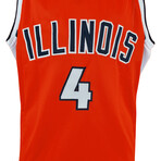 Luther Head // IL Fighting Illini // Signed Orange Custom College Basketball Jersey w/2005 Final 4