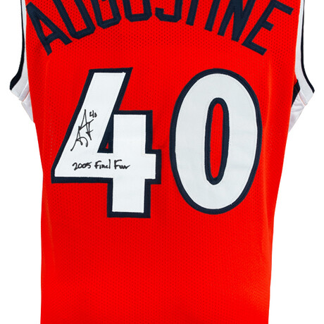 James Augustine // IL Fighting Illini // Signed Orange Custom College Basketball Jersey w/2005 Final Four
