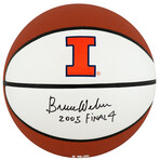 Bruce Weber // IL Fighting Illini // Signed Logo Brand White Panel Basketball w/2005 Final 4