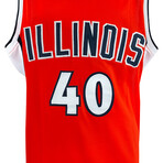 James Augustine // IL Fighting Illini // Signed Orange Custom College Basketball Jersey w/2005 Final Four