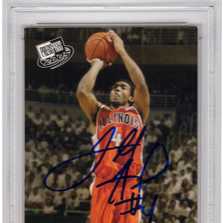Luther Head // Signed Illinois 2005 Press Pass Gold Rookie Basketball Card #G19