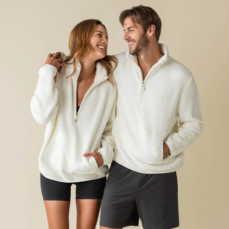 Half Zip Pullover // Cream (LARGE)