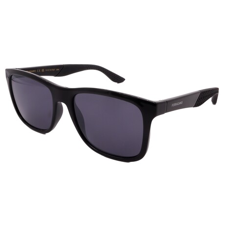 Men's // Ferragamo SF 1028SN 001 Square Sunglasses // Black + Grey