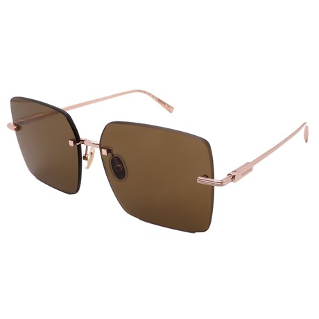 Men's // Ferragamo SF311S-780 Square Sunglasses // Gold + Brown
