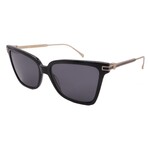 Men's // Ferragamo SF2036S-001-Square Sunglasses // Black Gold + Grey