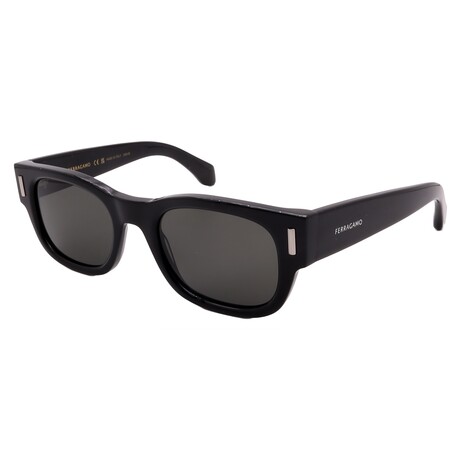 Men's // Ferragamo SF2064SE-001 Square Sunglasses // Black + Grey