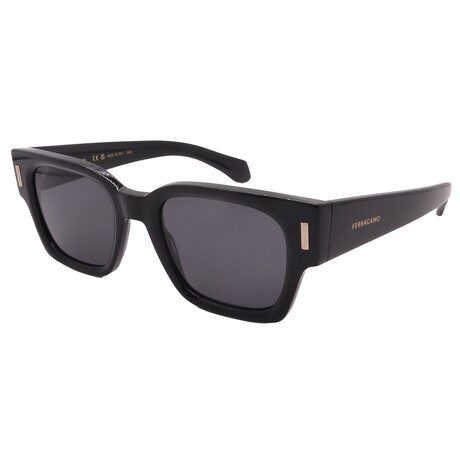 Men's // Ferragamo SF2010S-001 Square Sunglasses // Black + Grey