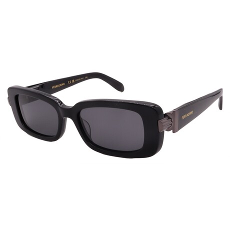 Men's // Ferragamo SF1105S 001 Square Sunglasses // Black + Grey