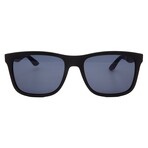 Men's // Ferragamo SF1028SN 002 Square Sunglasses // Matte Black Blue + Blue