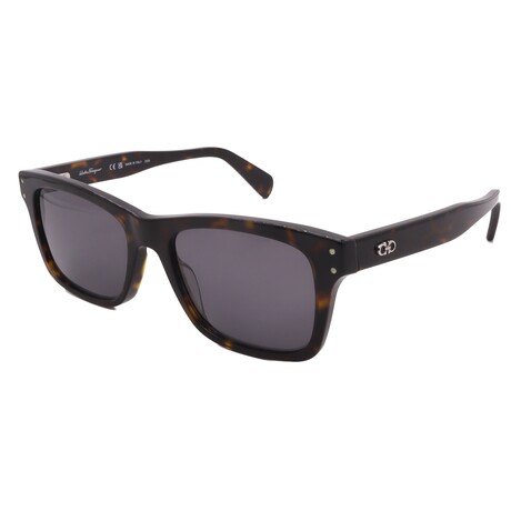 Men's // FerragamoSF1039S-240 Square Sunglasses // Dark Havana + Grey