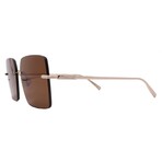Men's // Ferragamo SF311S-745 Square Sunglasses // Light Gold + Brown