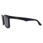 Men's // Ferragamo SF1028SN 002 Square Sunglasses // Matte Black Blue + Blue