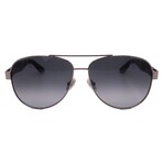 Men's // Ferragamo SF275SN-021 Aviator Sunglasses // Silver Grey + Grey Gradient