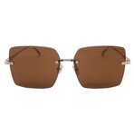 Men's // Ferragamo SF311S-745 Square Sunglasses // Light Gold + Brown