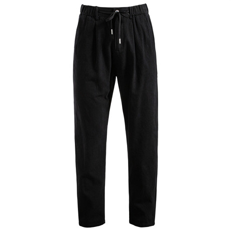 Relaxed Fit Drawstring Pants // Black (XS)