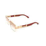 Men's // High Street Full Rim Square Wood // 18KT Gold + Brown + Gradient Brown