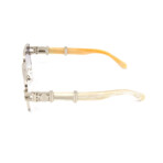 Men's // High Street Full Rim Horn // Silver + White Buffalo Horn + Gradient Grey