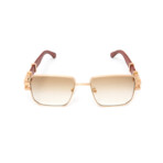 Men's // High Street Full Rim Square Wood // 18KT Gold + Brown + Gradient Brown