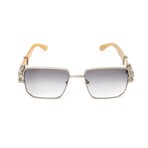 Men's // High Street Full Rim Horn // Silver + White Buffalo Horn + Gradient Grey