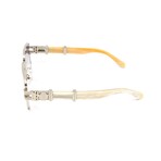 Men's // High Street Full Rim Horn // Silver + White Buffalo Horn + Gradient Grey