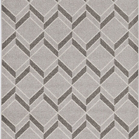 Lucia Herringbone Machine Woven Performance Area Rug // Grey (23" x 45")