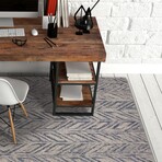 Gramercy Heather Herringbone Hand Tufted Area Rug // Blue (27" x 45")