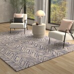 Gramercy Heather Herringbone Hand Tufted Area Rug // Blue (27" x 45")