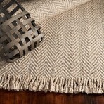 Maui Herringbone Hand//Woven Area Rug // Oatmeal (3'3" x 5'3")