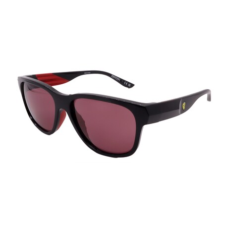 Ferrari // Men's FZ6028U 501/1E Square // Black Shiny + Red
