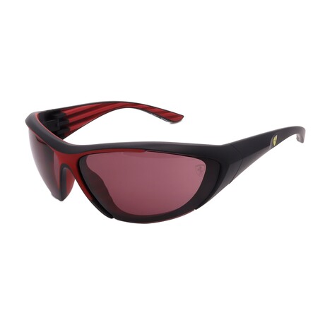 Ferrari // Men's FZ6029U 504/1E Cat Eye // Black Matte + Red