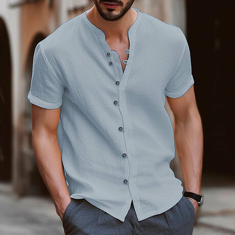 Coastal Button Down Shirt // Grey (L)