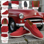 Emma // Genuine Suede Leather Loafers // Red (US: 11)