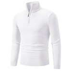 Quarter-Zip Solid Pullover // White (XS)