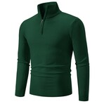 Quarter-Zip Solid Pullover // Dark Green (XS)