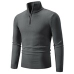 Quarter-Zip Solid Pullover // Dark Gray (XS)