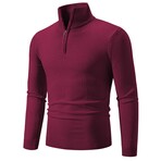 Quarter-Zip Solid Pullover // Wine Red (XS)