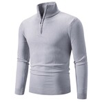 Quarter-Zip Solid Pullover // Light Gray (XS)