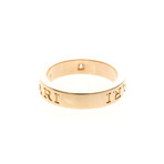 Bulgari // 18k Rose Gold Double Logo Diamond Ring // Ring Size: 5.5 // Store Display