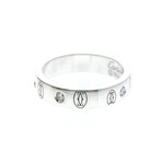 Cartier // 18k White Gold Happy Birthday Diamond Accent Ring // Ring Size: 4 // Store Display