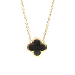 Van Cleef & Arpels // 18k Yellow Gold Pure Alhambra Onyx Pendant Necklace // 14.96"-16.53" // Store Display