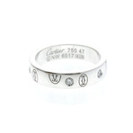 Cartier // 18k White Gold Happy Birthday Diamond Accent Ring // Ring Size: 4 // Store Display