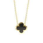 Van Cleef & Arpels // 18k Yellow Gold Pure Alhambra Onyx Pendant Necklace // 14.96"-16.53" // Store Display