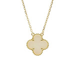 Van Cleef & Arpels // 18k Yellow Gold Vintage Alhambra Mother of Pearl Pendant Necklace // 14.96"-16.14" // Store Display