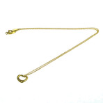 Tiffany & Co. // 18k Yellow Gold Open Heart Diamond Accent Pendant Necklace // 16.14" // Store Display