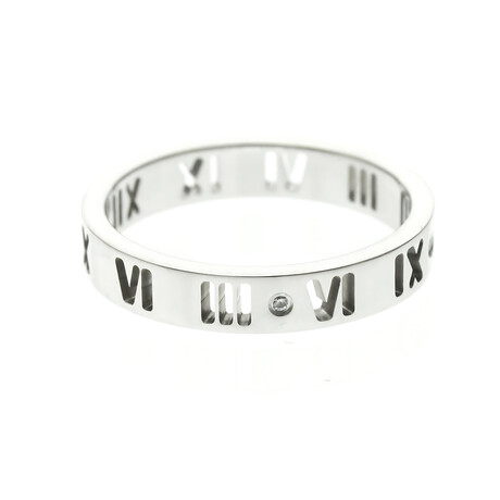Tiffany & Co. // 18k White Gold Atlas Pierced Diamond Band Ring // Ring Size: 6.5 // Store Display