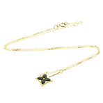 Louis Vuitton // 18k Yellow Gold Star Blossom Diamond + Onyx Pendant Necklace // 15.35"-16.14" // Store Display