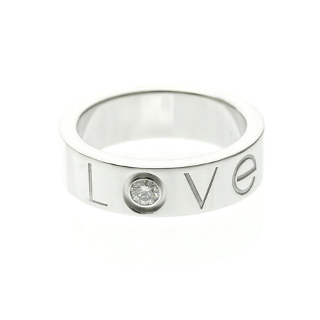 Cartier // 18k White Gold Love Collection Holiday Edition Diamond Ring // Ring Size: 5.25 // Store Display