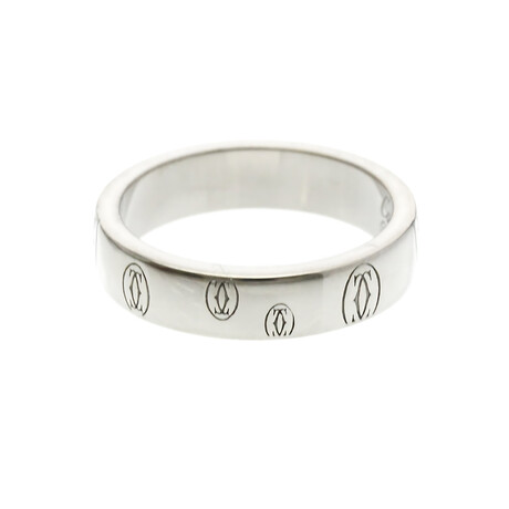Cartier // 18k White Gold Happy Birthday Signature Ring // Ring Size: 4 // Store Display